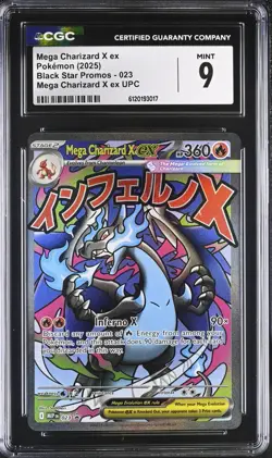 2025 Pokemon Mega Charizard X ex Promo #023 – CGC 9 Mint – Black Star Promo - Image 1