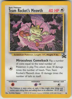 Pokemon TCG Team Rocket's Meowth Promo WoTC Promo 18/53 - Image 1