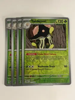 Pokemon TCG Paradox Rift 4x Playset Reverse Holographic Toedscruel 017/182 NM - Image 1