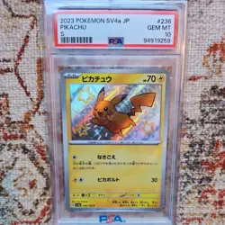Pokemon Pikachu S 236/190 SV4A Japanese Baby Shiny Treasure PSA 10 GEM MT - Image 1
