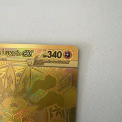 Pokemon Mega Lucario EX Gold Secret Rare ME01 188/132 Mega Hyper Rare 340 HP - Image 4