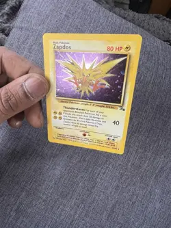 Pokemon TCG Zapdos Holo Rare Card 15/62 Fossil Set Vintage WOTC NEAR MINT - Image 2