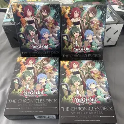B6 NEW Yugioh The Chronicles Deck: Spirit Charmers All foil Edition Lot Of 4! - Image 1