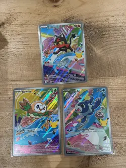 Pokemon TCG First Partner Illustration Collection Series 1 Alola Gen 7 Starters - Image 1