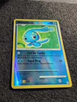 Manaphy 9/130 Reverse Holo Rare Diamond and Pearl Pokemon TCG - Image 1