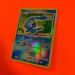 Manaphy Reverse Holo Rare 9/130 - HP Diamond Pearl Pokemon Card TCG D&P Stamped - Image 3