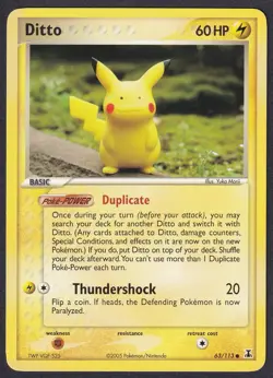 Pokemon Ditto Pikachu 63/113 Common EX Delta Species Yuka Morii - Image 1