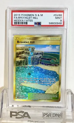 NEW 2019 POKEMON TCG GRADED CARD HIDDEN FATES SV88 FULL ART BROOKLET HILL PSA 9 - Image 1