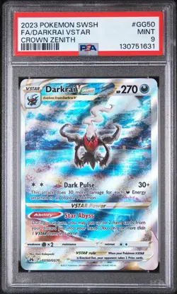 2023 POKEMON SWORD & SHIELD CROWN ZENITH #GG50 FULL ART/DARKRAI VSTAR PSA 9 - Image 1