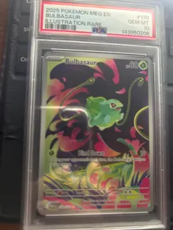 PSA 10 Bulbasaur 133/132 Pokemon Mega Evolution Illustration Rare 2025 GEM MINT - Image 1