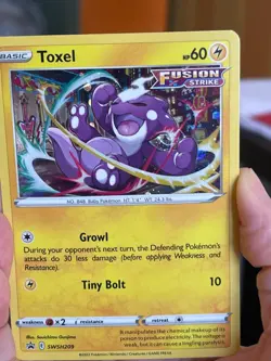 POKEMON TOXEL SWSH209 PROMO BLACK STAR COSMOS HOLO WITH HD SWIRL NM CARD PICS - Image 1