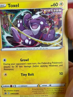 POKEMON TOXEL SWSH209 PROMO BLACK STAR COSMOS HOLO WITH HD SWIRL NM CARD PICS - Image 3
