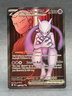 Pokemon - 213/182 Team Rocket's Mewtwo ex SV10 Destined Rivals Ultra Rare NM TCG - Image 1