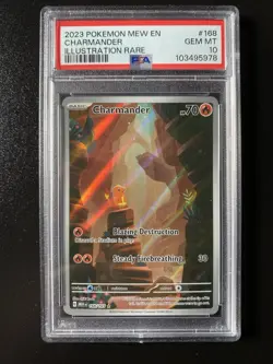 Pokemon 2023 Charmander 168/165 Illustration Rare 151 GEM MINT PSA 10 - Image 1