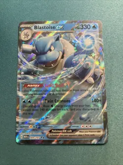 Pokemon TCG Blastoise EX 009/165 Scarlet & Violet Holo Double Rare NM Condition - Image 1