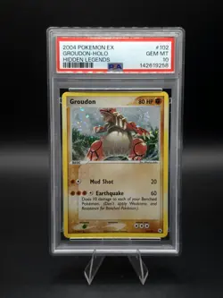 PSA 10 SWIRL GROUDON HOLO EX HIDDEN LEGENDS 2004 POKEMON - Image 1