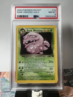 Pokemon TCG Team Rocket Dark Weezing #14/82 Holo Rare PSA 8 NM-MT - Image 1