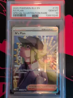 Pokemon N's Plan 170/086 Sv: Black Bolt SIR PSA 10 Gem Mint - Image 1