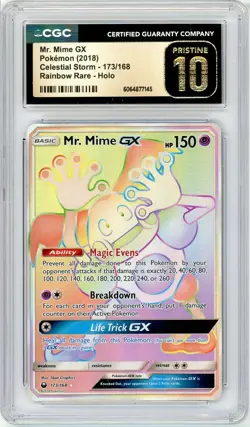 Pokemon Mr. Mime GX #173 Celestial Storm Rainbow CGC Pristine 10 - Image 1