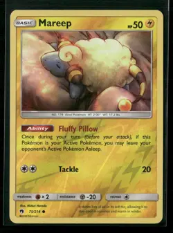 Mareep 75/214 Common Lost Thunder Pokemon Reverse Holo Near Mint - Image 1
