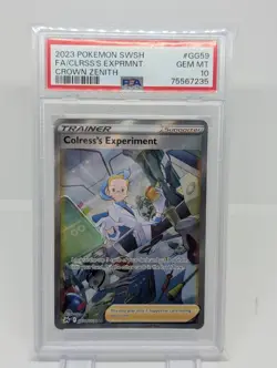 2023 Pokemon SW&SH Crown Zenith Colress's Experiment FA PSA 10 Gem Mint #GG59 - Image 1