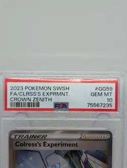 2023 Pokemon SW&SH Crown Zenith Colress's Experiment FA PSA 10 Gem Mint #GG59 - Image 3