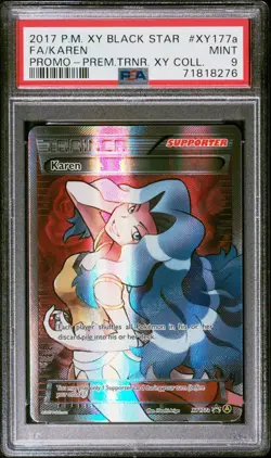 PSA 9 KAREN FA #XY177A 2017 POKEMON XY BLACK STAR PROMO 💙 - Image 3