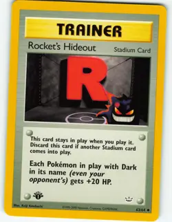 Rocket's Hideout - 1st Edition - 63/64 Neo Revelation - Pokemon TCG - 2001 - Image 1