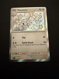 Pokemon Paldean Fates Maushold 210 Gold Star Baby Shiny - Image 1