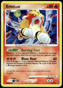 Entei 4/132 Holo Rare Secret Wonders Pokemon Holo HP - Image 1