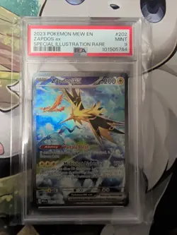 151 Pokemon Zapdos ex 202/165 Special Illustration Rare PSA Grade Mint 9 - Image 1