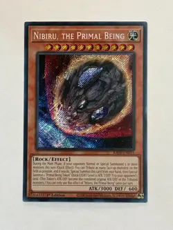 Yugioh Nibiru, The Primal Being RA01-EN015 Holo SR Lightly Played 1st Edition - Image 1