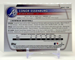 2025 Bowman Draft 1st Chrome STEEL METAL REFRACTOR /100 Conor Essenburg Braves - Image 2