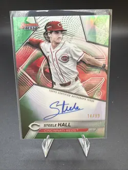 2025 Bowman's Best Steele Hall Green Refractor Prospect Auto /99 Cincinnati Reds - Image 1