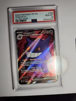 Pokemon 2024 TEF en Gengar EX Ultra Rare Card #193 PSA Graded 10 - Image 1