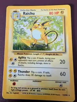 Raichu 014/102 Base Set Holo Pokemon Card - Image 1