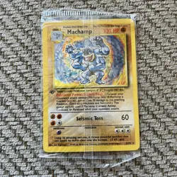 Machamp 8/102 -FACTORY SEALED HOLO RARE - Pokemon Base Set 1st Edition Card MINT - Image 1