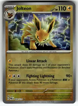Jolteon (Poke Ball Pattern) 029/131 SV: Prismatic Evolutions NM Pokemon Card TCG - Image 1