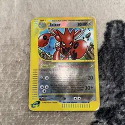 Pokemon Scizor Holo Card 32/147 Aquapolis Rare Vintage Heavily Played - Image 1