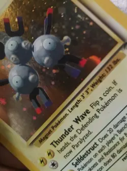 Magneton Base Set Holo Rare Card 9/102 With Half Swirl Damaged - Image 4