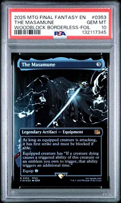 2025 MTG Final Fantasy THE MASAMUNE Woodblock Borderless Foil #0353 * PSA 10 - Image 1