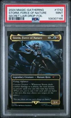 2024 MTG SECRET LAIR DROP FOIL #1742 STORM, FORCE OF NATURE PSA 9 - Image 1