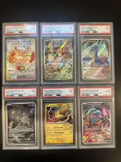 Pokemon PSA Mixed Lot, Mewtwo, Charmander, Zapdos, Eevee, Wobbuffet, Lapras - Image 1