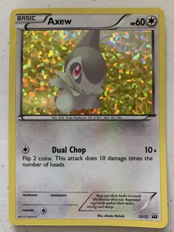 2012 POKEMON AXEW 12/12 HOLO McDONALD'S CARD CCG - Image 1