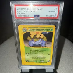 2003 Pokemon Dark Venusaur Best of Game promo #7 PSA 10 GEM MINT - Image 1