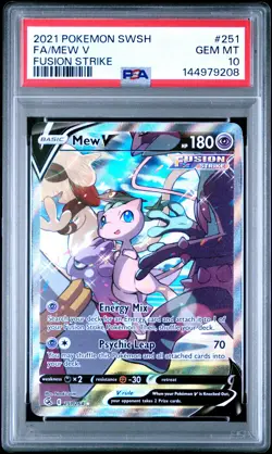 2021 POKEMON SWORD & SHIELD FUSION STRIKE #251 FULL ART/MEW V PSA 10 - Image 1
