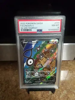 2022 Pokemon Swsh Fa/Unown V Silver Tempest Psa 8 - Image 1