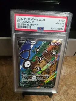 2022 Pokemon Swsh Fa/Unown V Silver Tempest Psa 8 - Image 2