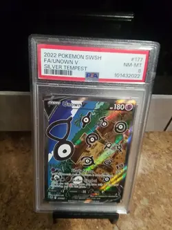 2022 Pokemon Swsh Fa/Unown V Silver Tempest Psa 8 - Image 3