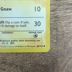 POKEMON TCG BASE SET SHADOWLESS #58/102 PIKACHU - MP - VINTAGE - Image 4